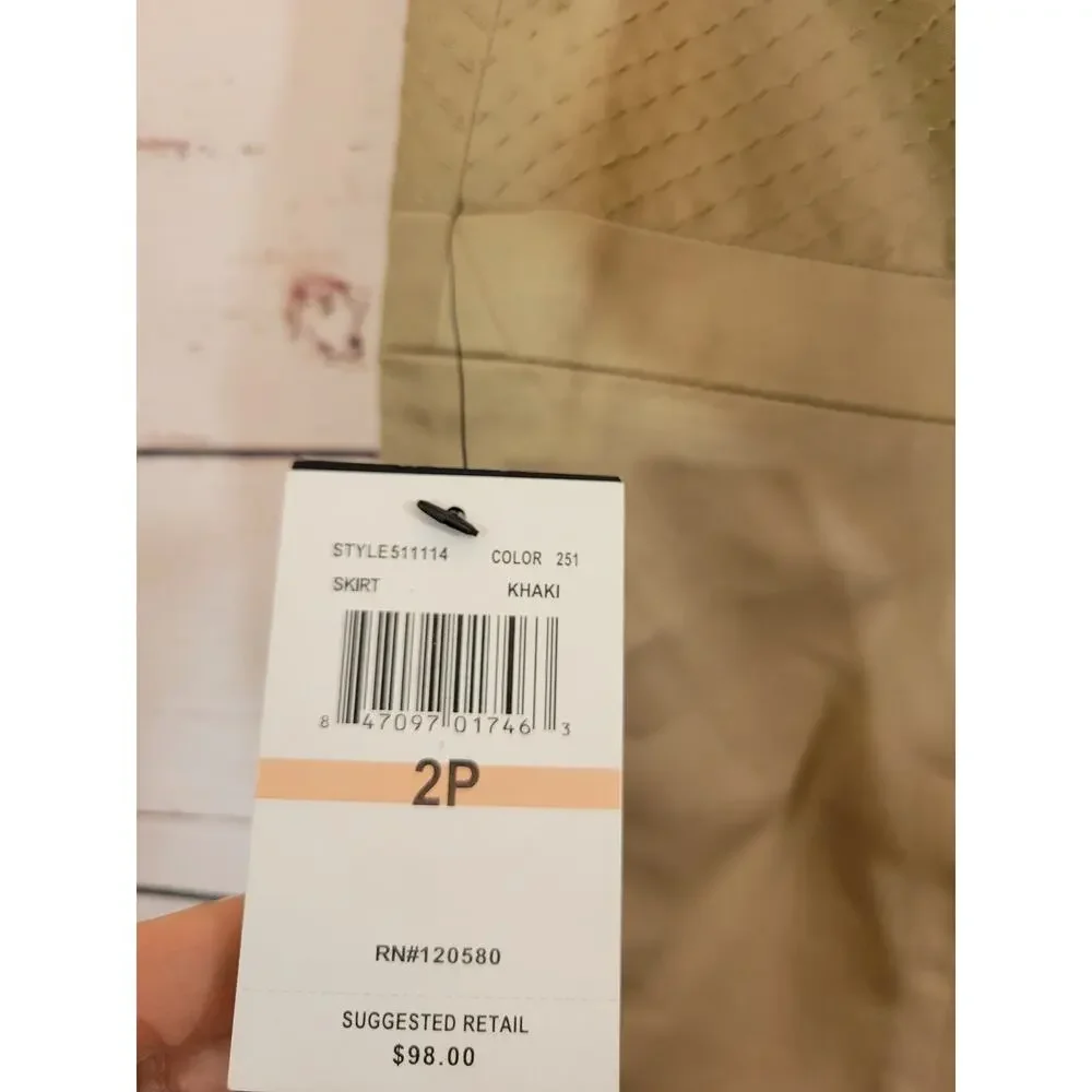 NWT Atelier Luxe Khaki Skirt Athleisure‎ Active Tan Stretch Women's Size 2P